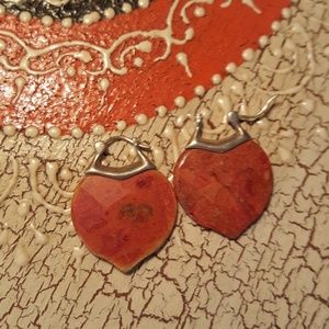 Carnelian and silver earrings